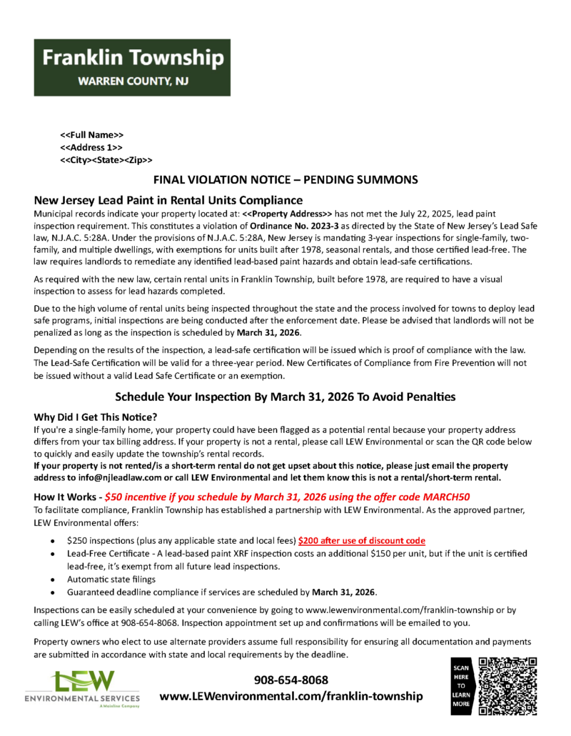 Franklin Township | Lew Environmental